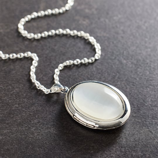 12 Pack: White & Rhodium Oval Locket by Bead Landing™